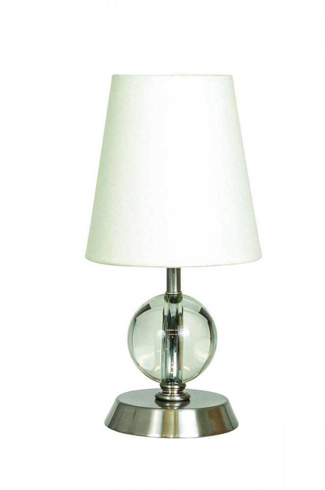 Bryson Mini 3" Crystal Ball Satin Nickel Accent Lamp