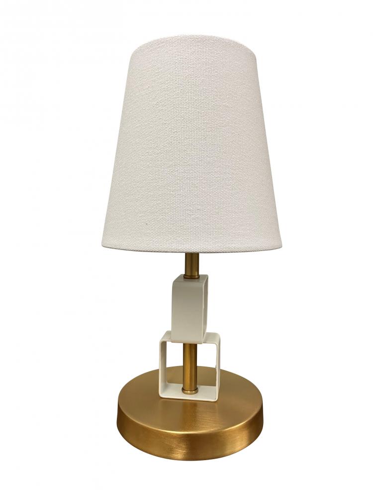 Bryson Mini Weathered Brass and White Accent Lamp