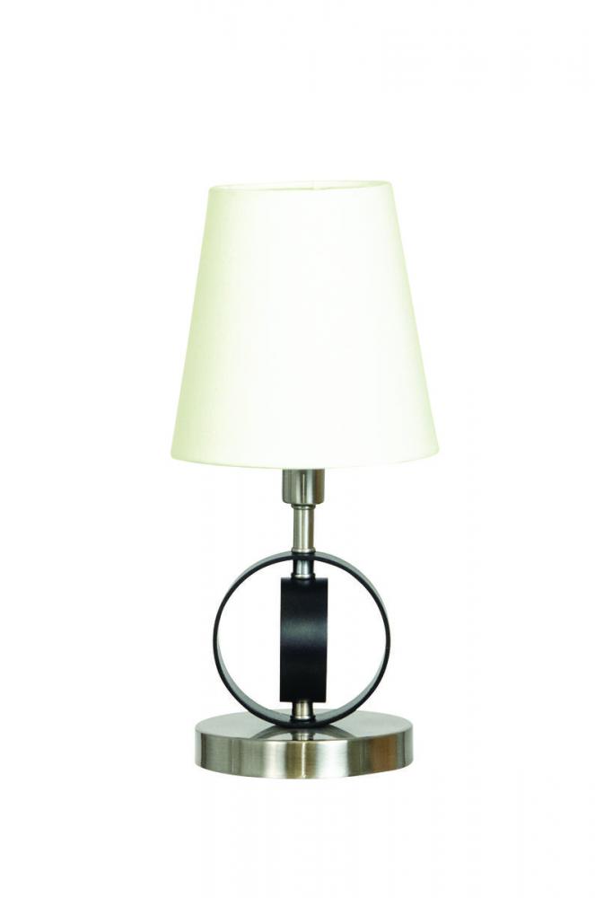 Bryson Mini 4" Double Ring Satin Nickel/Azure Accent Lamp