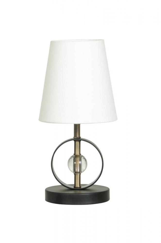 Bryson Mini 4" Ring and Crystal Weathered Brass/White Accent Lamp