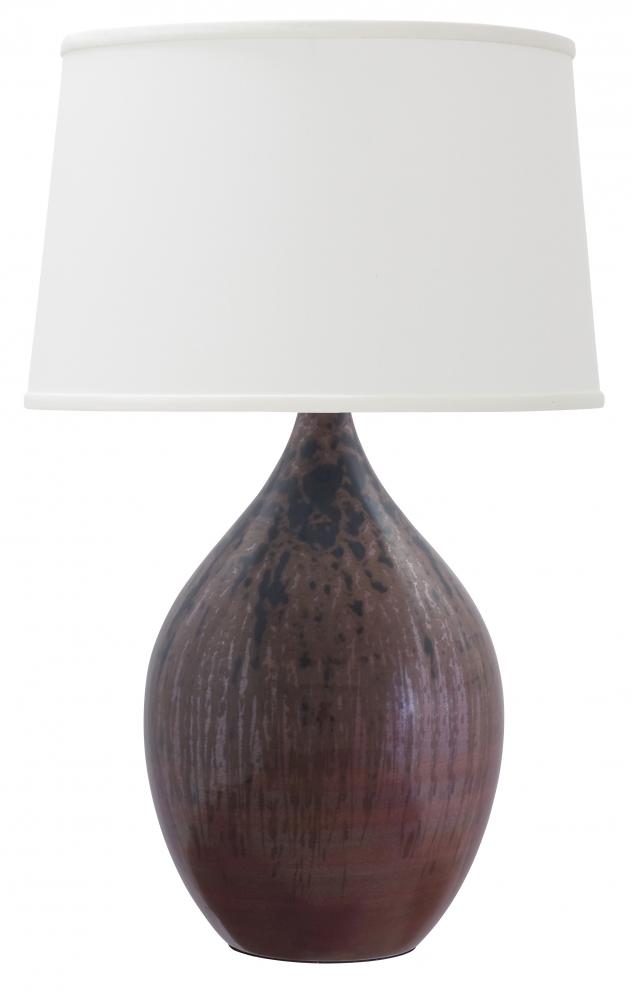 Scatchard 18.5" Stoneware Table Lamps in Decorated Red