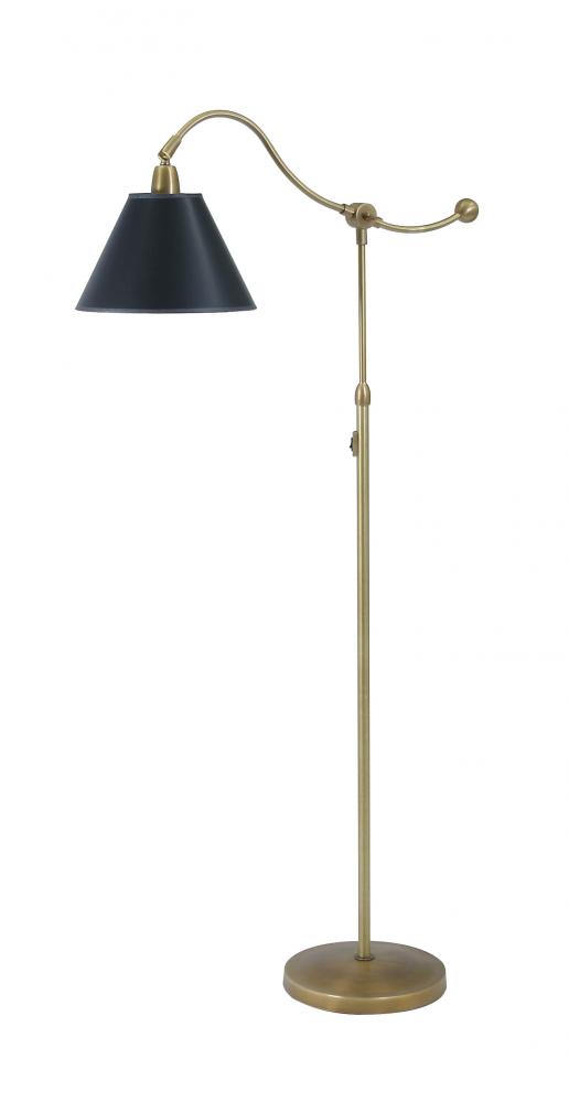 Hyde Park Floor Lamps Weathered Brass W/Black Parchment Shade