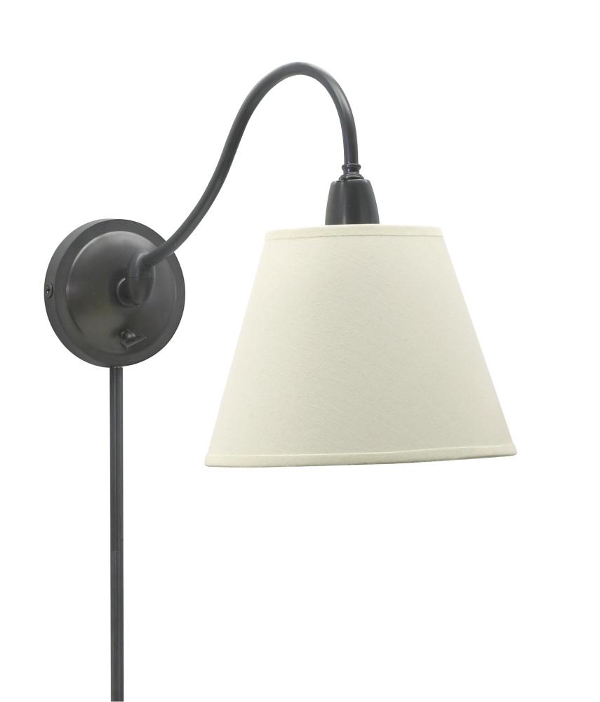 Hyde Park Wall Swings Oil Rubbed Bronze W/White Linen Shade