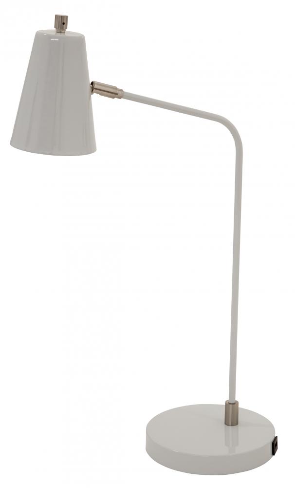 Kirby LED Task Lamp in Gray with Satin Nickel Accents and USB Port