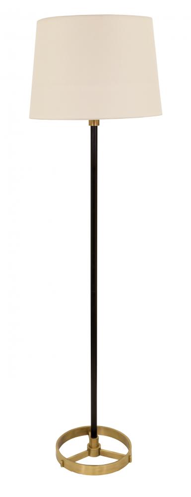 62" Morgan Floor Lamps in Black with Antique Brass