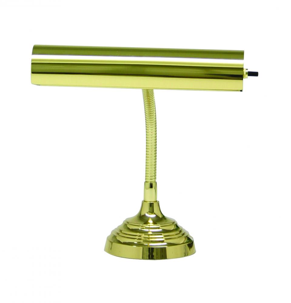 Desk/Piano Lamp 10" Gooseneck In Polished Brass