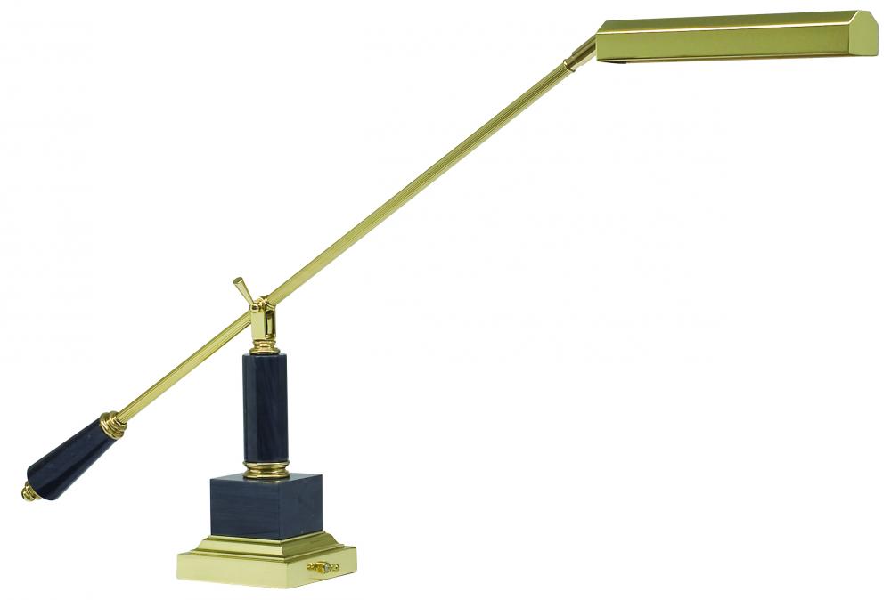 Counter Balance Polished Brass and Black Marble Piano and Desk Lamps