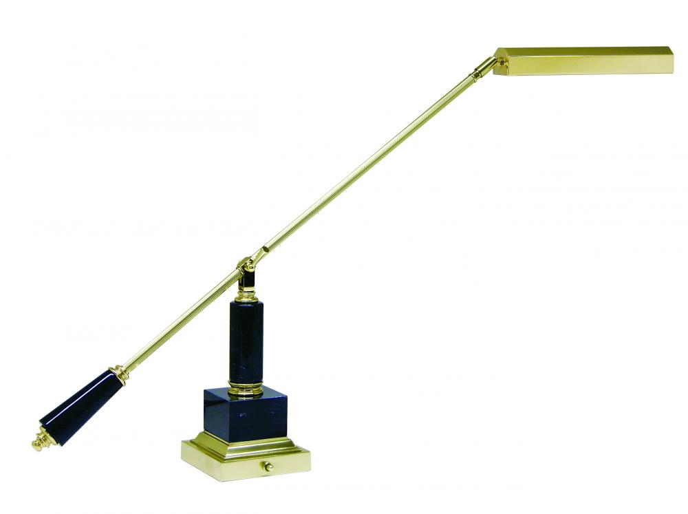 Counter Balance Polished Brass and Black Marble Piano and Desk Lamps