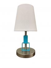 House of Troy B208-SN/AZ - Bryson Mini Satin Nickel and Azure Accent Lamp