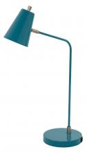 House of Troy K150-TL - Kirby LED Task Lamp in Teal with Satin Nickel Accents and USB Port