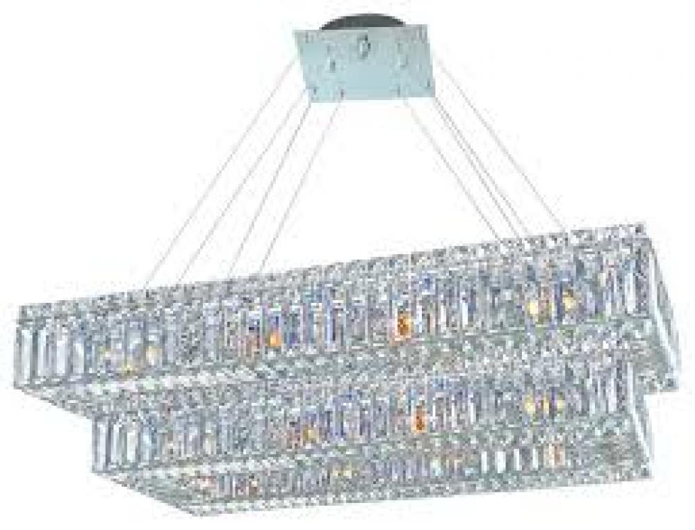 Baguette 43 Inch Rectangular 2 Tier Pendant