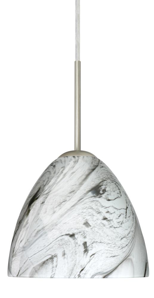 Besa Sasha Pendant Satin Nickel Marble Grigio 1x50W Candelabra