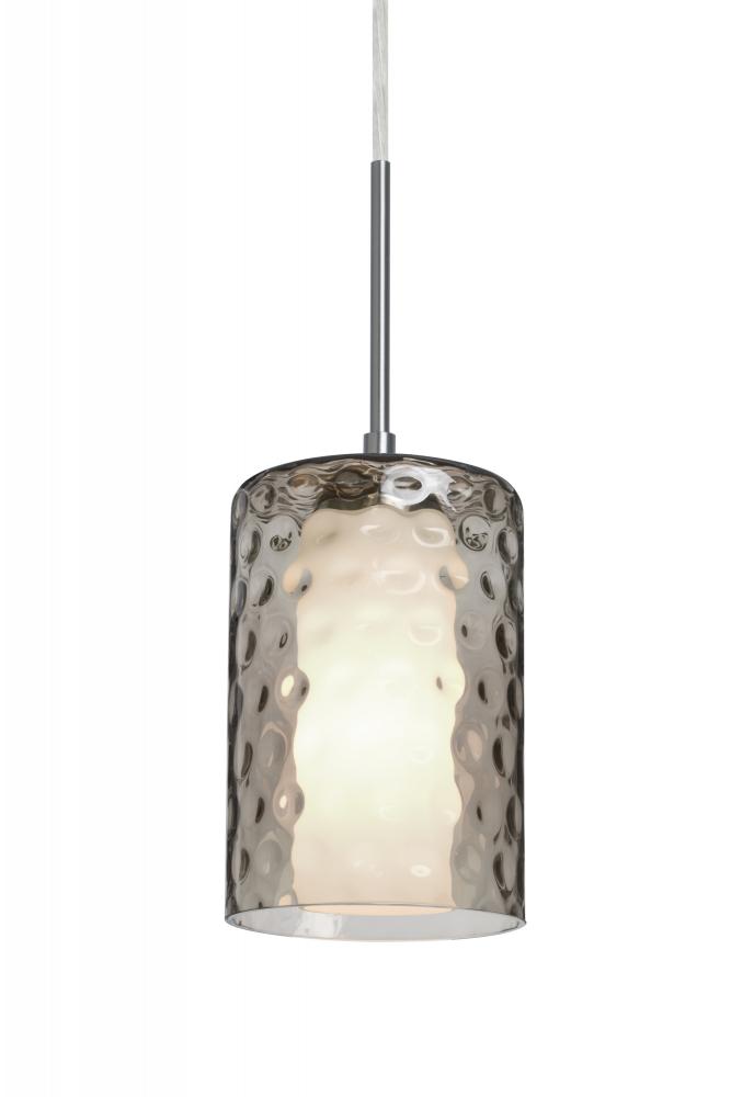 Besa, Esa Cord Pendant, Smoke, Satin Nickel Finish, 1x5W LED