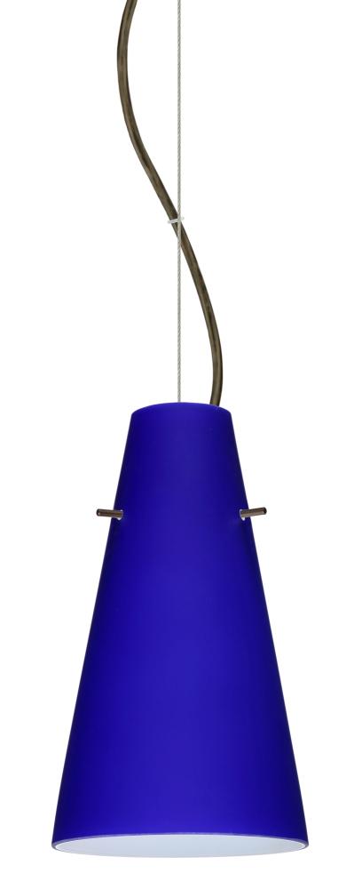 Besa Cierro Cable Pendant Cobalt Blue Matte Bronze 1x100W Medium Base