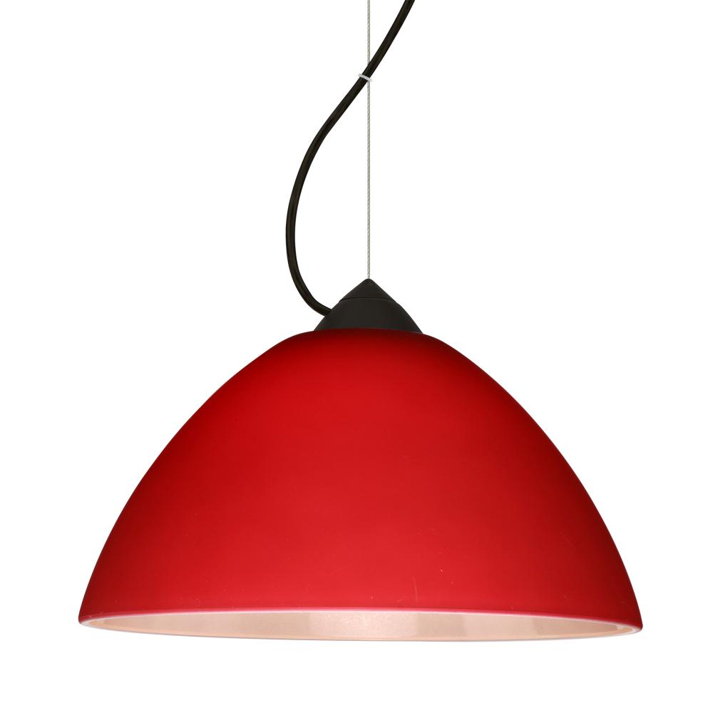 Besa Tessa Cable Pendant Red Matte Black 1x75W MAX E26 Base