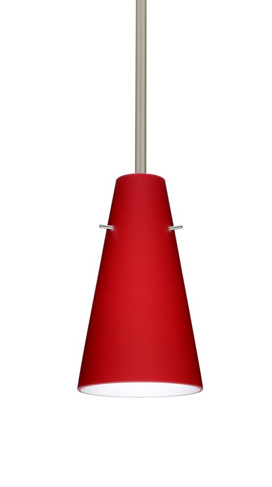 Besa Cierro LED Pendant Ruby Matte Satin Nickel 1x9W LED