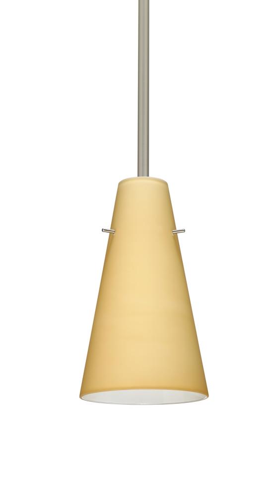 Besa Cierro Stem Pendant Satin Nickel Vanilla Matte 1x100W Medium Base