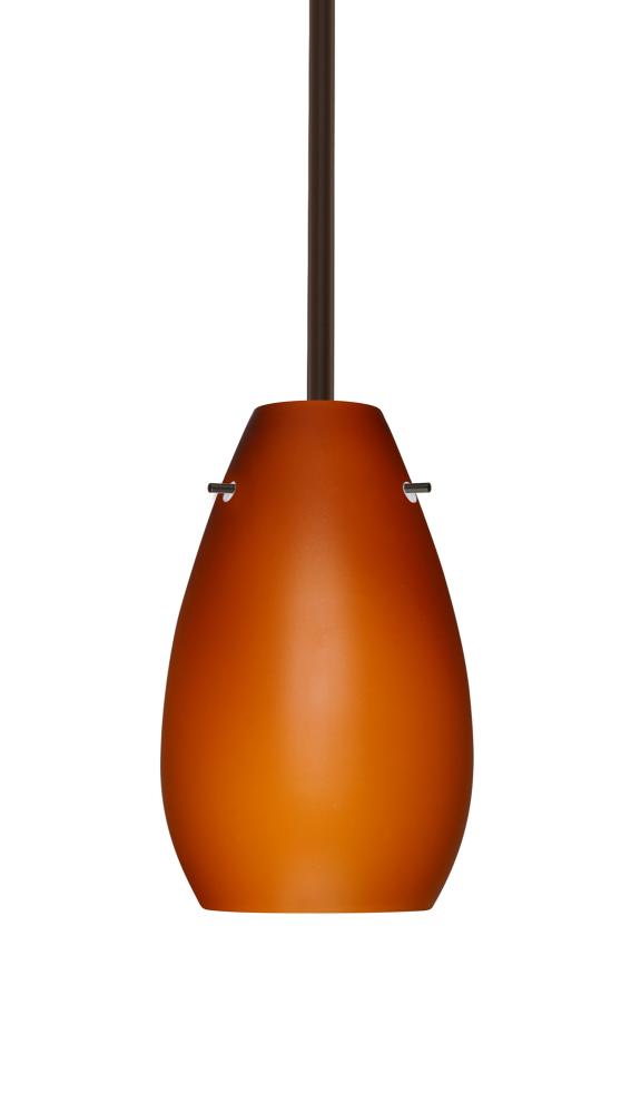 Besa Pera 9 Stem Pendant Bronze Amber Matte 1x100W Medium Base