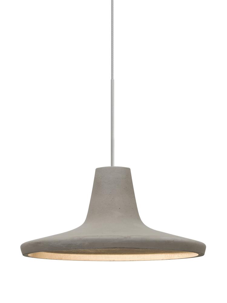 Besa Modus Cord Pendant, Tan, Satin Nickel Finish, 1x9W LED