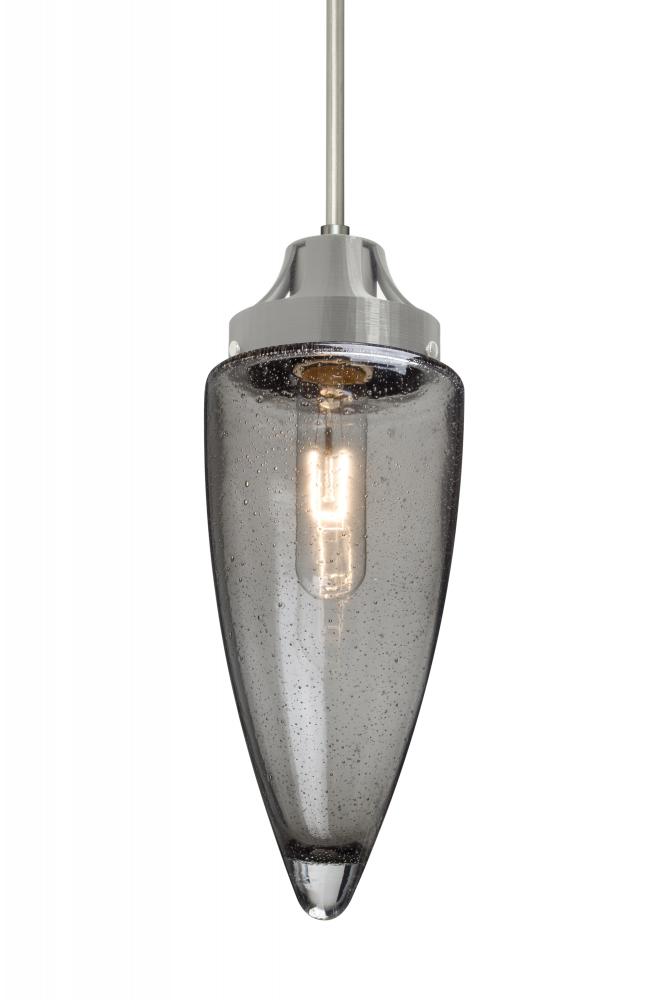 Besa, Sulu Cord Pendant For Multiport Canopy, Smoke Bubble, Satin Nickel Finish, 1x60