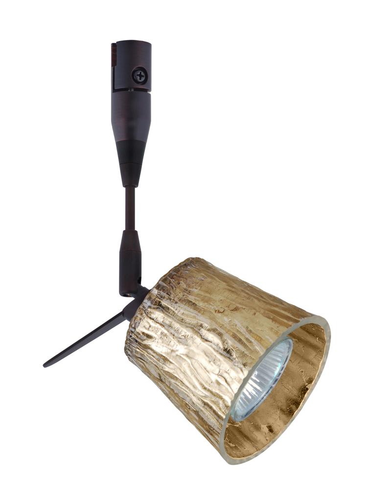 Besa Spotlight With 6" Stem Nico 3 Bronze Stone Gold Foil 1x50W Halogen Mr16