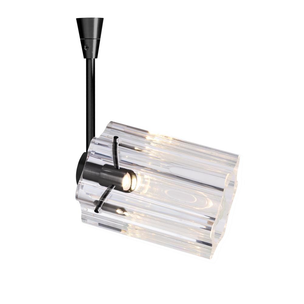 Besa Ice 4 Spotlight, Clear Glass, Black Finish, 1x35W MAX GY6.35 Base