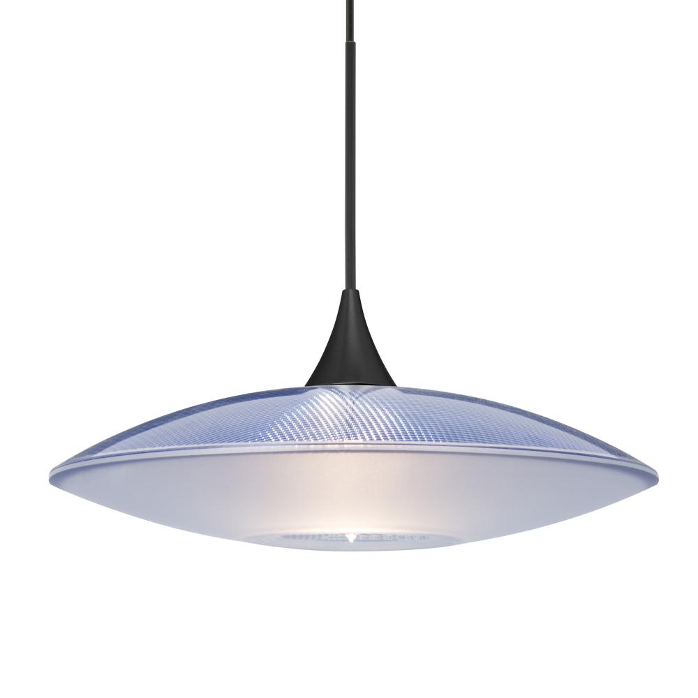 Besa Pendant For Multiport Canopy Spazio, Black Finish, Blue/Frost 1x50W MAX GY6.35 Base