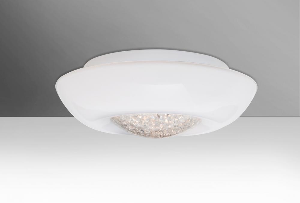 Besa, Gleem 16 Ceiling, Opal Glossy/Clear, 1x28W LED