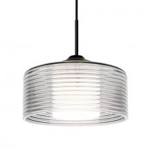 Besa Lighting 1JC-BELUCL-BK - Besa Belu Pendant, Clear Shade, Black Finish, 1x60W E26 Base