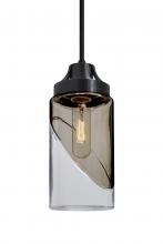 Besa Lighting 1JC-BLINKSM-BK - Besa, Blink Cord Pendant, Trans. Smoke/Clear, Black Finish, 1x60W Medium Base