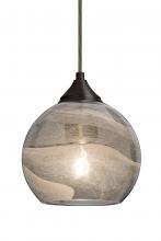 Besa Lighting 1JC-JILLYSM-BR - Besa, Jilly Cord Pendant, Vapor Smoke, Bronze Finish, 1x60W Medium Base