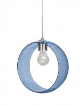 Besa Lighting 1JC-PLATOBL-SN-NI - Besa, Plato Cord Pendant, Blue, Satin Nickel Finish, 1x60W Medium Base