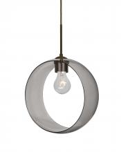 Besa Lighting 1JC-PLATOSM-BR-NI - Besa, Plato Cord Pendant, Smoke, Bronze Finish, 1x60W Medium Base