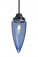 Besa Lighting 1JC-SULUBL-EDIL-BK - Besa, Sulu Cord Pendant, Blue Bubble, Black Finish, 1x4W LED Filament