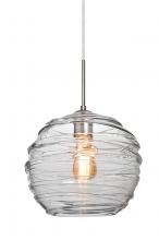 Besa Lighting 1JT-462761-EDIL-SN - Besa Wave 10 Pendant Satin Nickel Clear 1x8W LED Filament