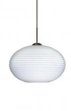 Besa Lighting 1JT-491207-LED-BR - Besa Pendant Pape 10 LED-Bronze Opal Ribbed 1x9W LED