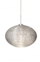 Besa Lighting 1JT-4912GL-SN - Besa Pendant Pape 10 Satin Nickel Glitter 1x75W Medium Base