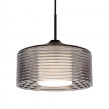 Besa Lighting 1JT-BELUSM-BK - Besa Belu Pendant, Smoke Shade, Black Finish, 1x60W E26 Base