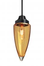 Besa Lighting 1JT-SULUAM-BK - Besa, Sulu Cord Pendant, Amber Bubble, Black Finish, 1x60W Medium Base