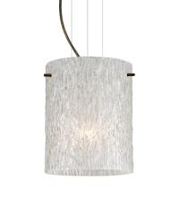 Besa Lighting 1KG-4006GL-BR - Besa Pendant Tamburo 8 Bronze Glitter Stone 1x100W Medium Base