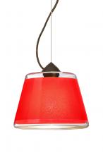 Besa Lighting 1KX-PIC9RD-BR - Besa Pica 9 Pendant 1Kx Red Sand Bronze 1x75W Medium Base