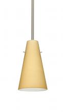 Besa Lighting 1TT-4124VM-SN - Besa Cierro Stem Pendant Satin Nickel Vanilla Matte 1x100W Medium Base