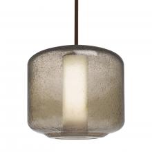 Besa Lighting 1TT-NILES10SO-LED-BR - Besa Niles 10 Pendant, Smoke Bubble/Opal, Bronze Finish, 1x5W LED