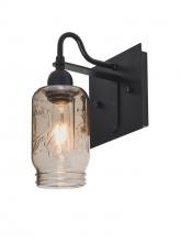 Besa Lighting 1WG-MILO4SM-BK - Besa Milo 4 Wall, Smoke, Black Finish, 1x60W Medium Base