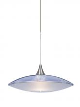 Besa Lighting 1XP-6294BL-SN - Besa Pendant Spazio Satin Nickel Blue/Frost 1x50W Halogen