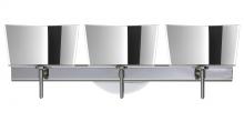 Besa Lighting 3SW-6773MR-LED-CR - Besa Groove Wall 3SW Mirror-Frost Chrome 3x5W LED