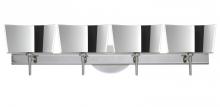 Besa Lighting 4SW-6773MR-LED-CR - Besa Groove Wall 4SW Mirror-Frost Chrome 4x5W LED