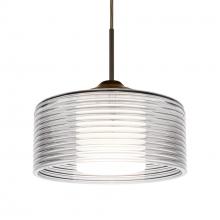 Besa Lighting J-BELUCL-BR - Besa Belu Pendant for Multiport Canopy, Clear Shade, Bronze Finish, 1x60W E26 Base