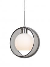 Besa Lighting J-MANASM-LED-SN - Besa Mana Pendant For Multiport Canopy, Smoke/Opal, Satin Nickel Finish, 1x9W LED