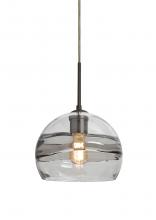 Besa Lighting J-SPIR8SC-EDIL-BR - Besa Spirit 8 Pendant For Multiport Canopy, Smoke/Clear, Bronze Finish, 1x8W LED Fila